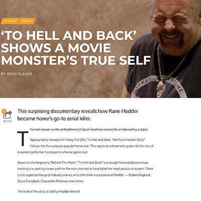 REVIEWSMOVIES ‘TO HELL AND BACK’ SHOWS A MOVIE MONSTER’S TRUE SELF